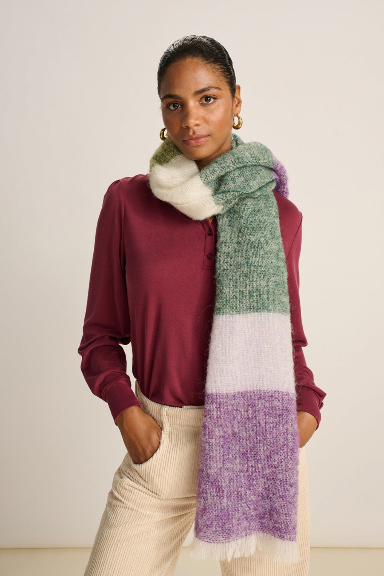 SHAWL - Stripes French Violet