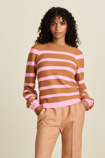 PULLOVER - Striped Sugar Brown