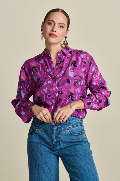 BLOUSE - Milly Featherfest Cactus Pink