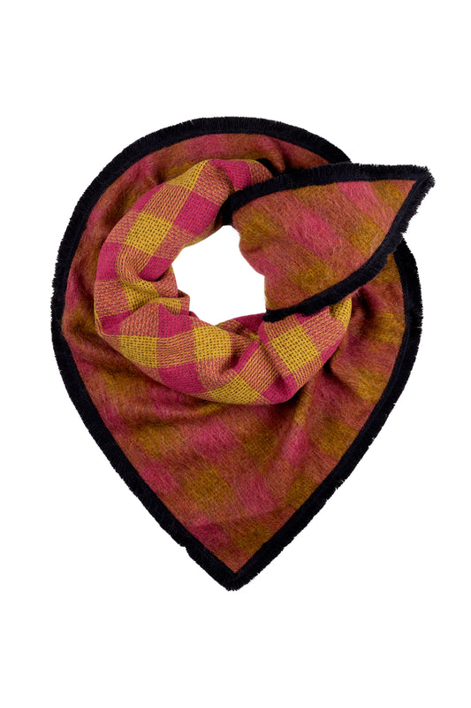 SHAWL - Checks Pink Brown