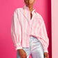 POM Amsterdam Blouses BLOUSE - Embroidery Striped Pink