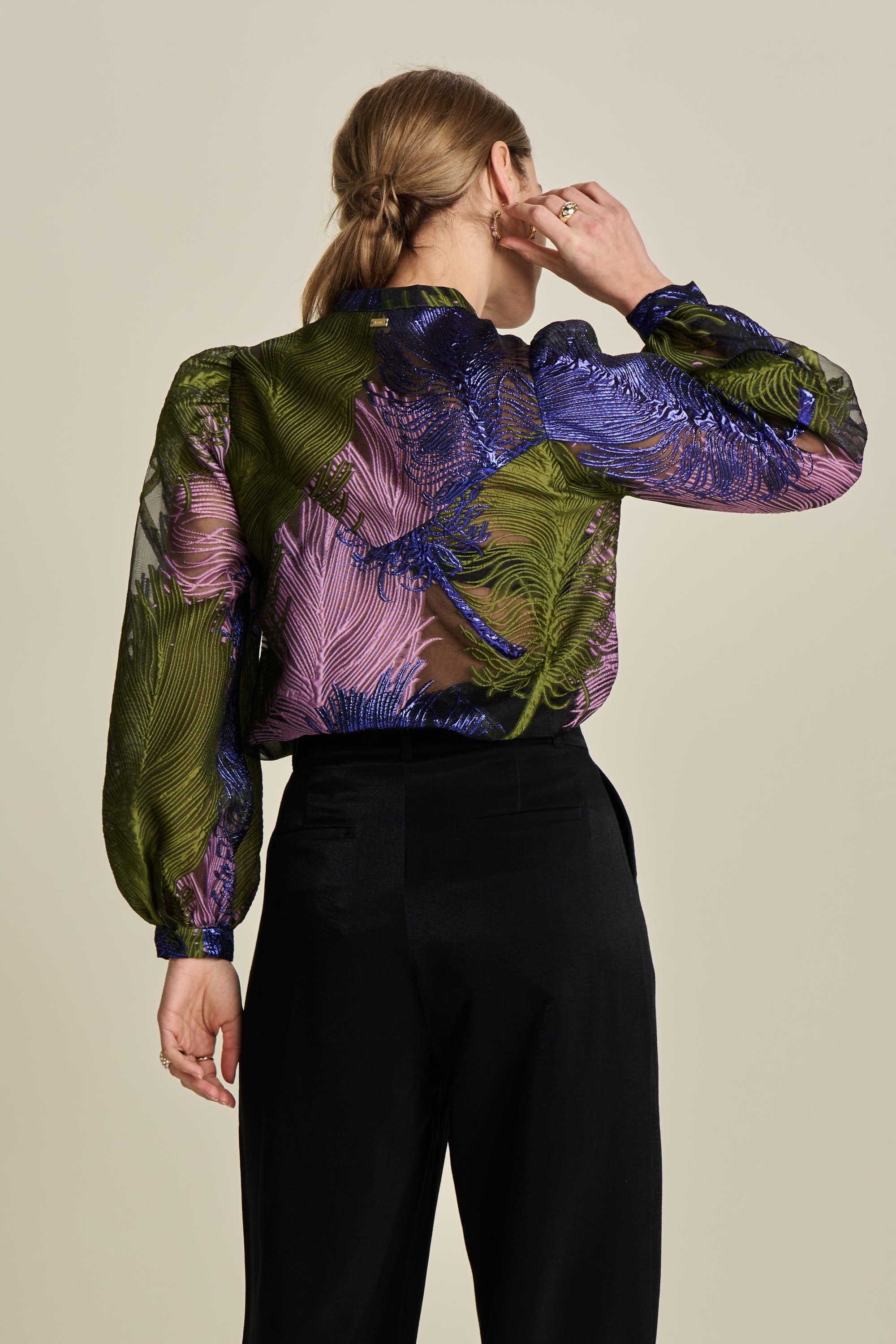 POM Amsterdam Blouses BLOUSE - Festive Feathers