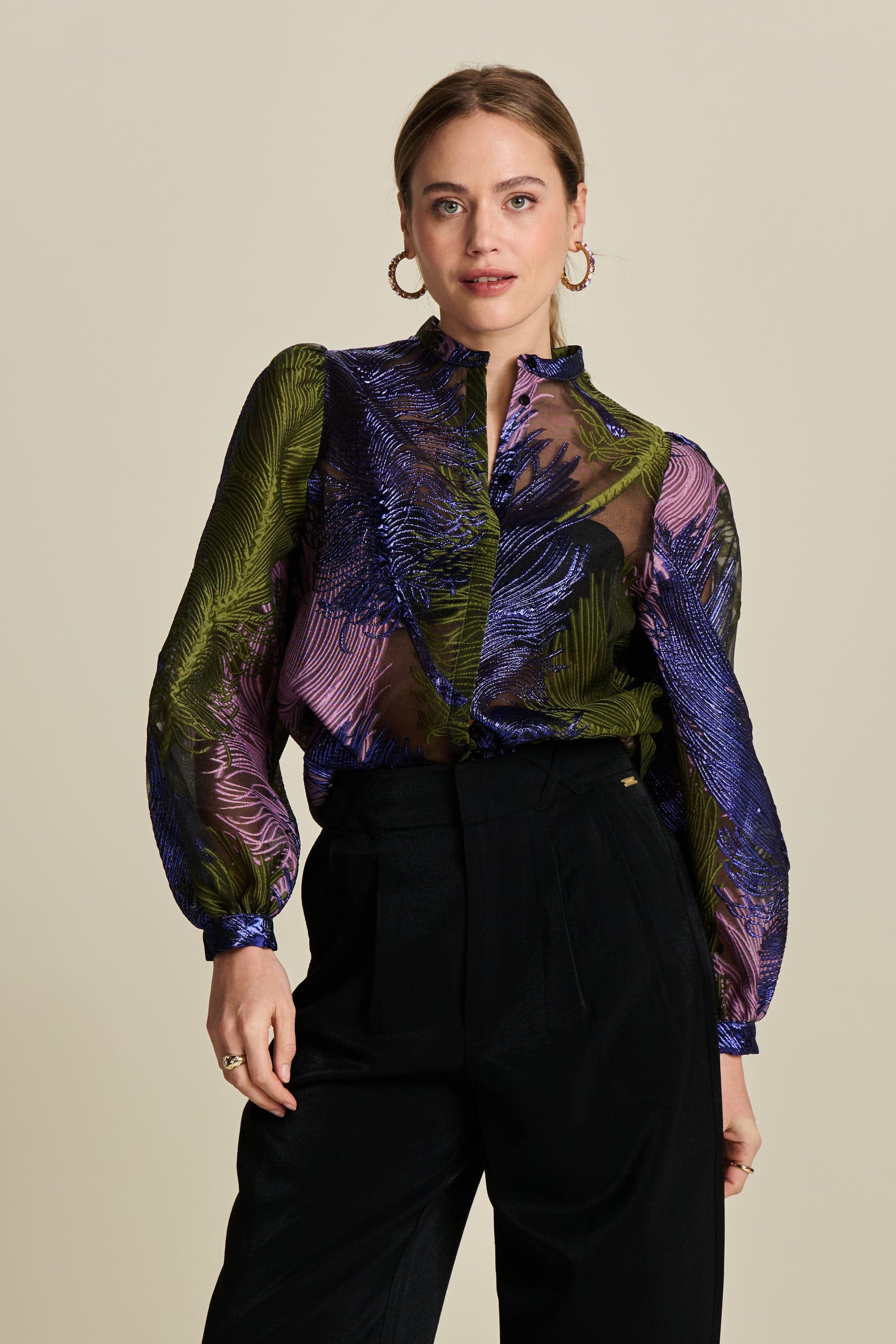 POM Amsterdam Blouses BLOUSE - Festive Feathers