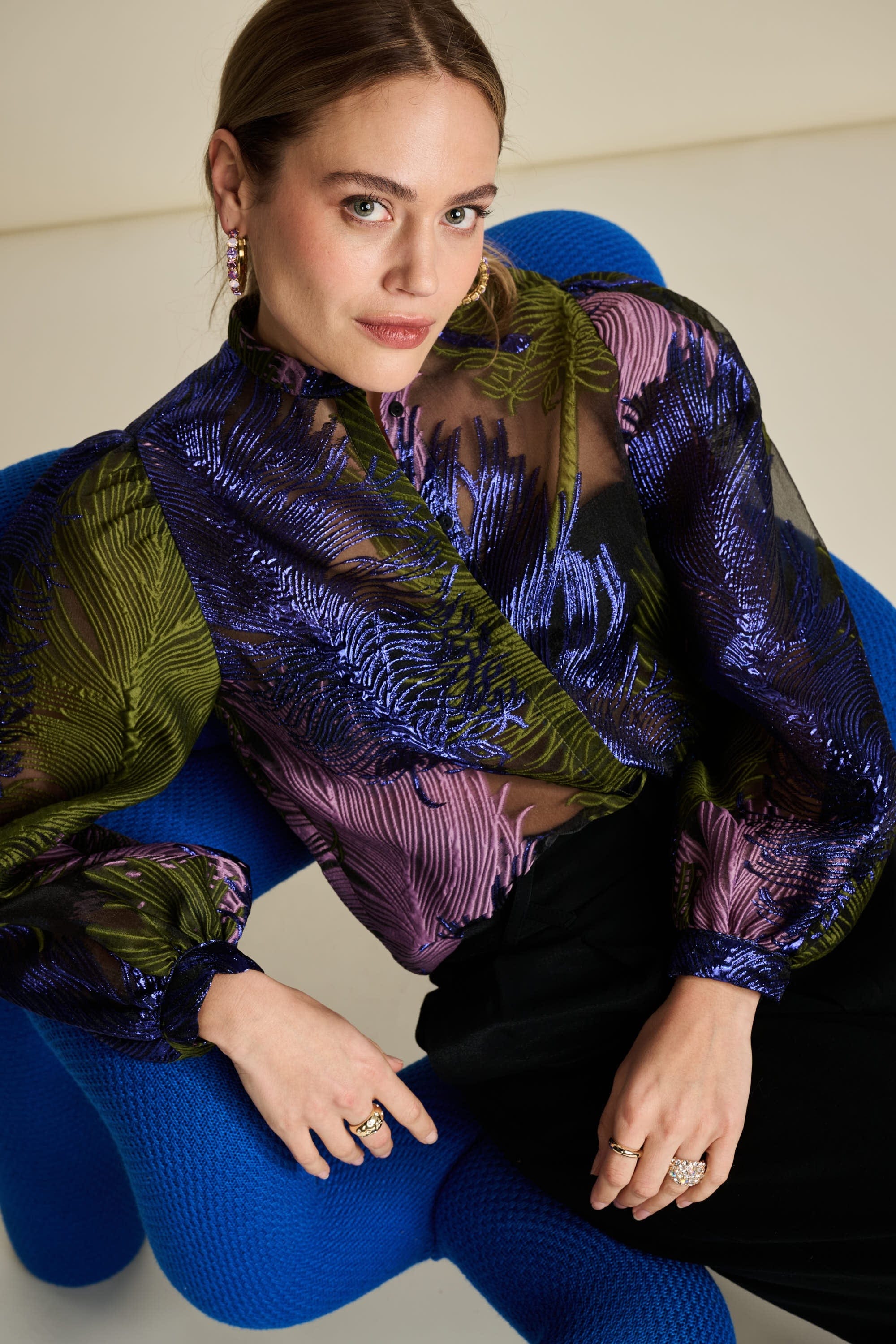 POM Amsterdam Blouses BLOUSE - Festive Feathers