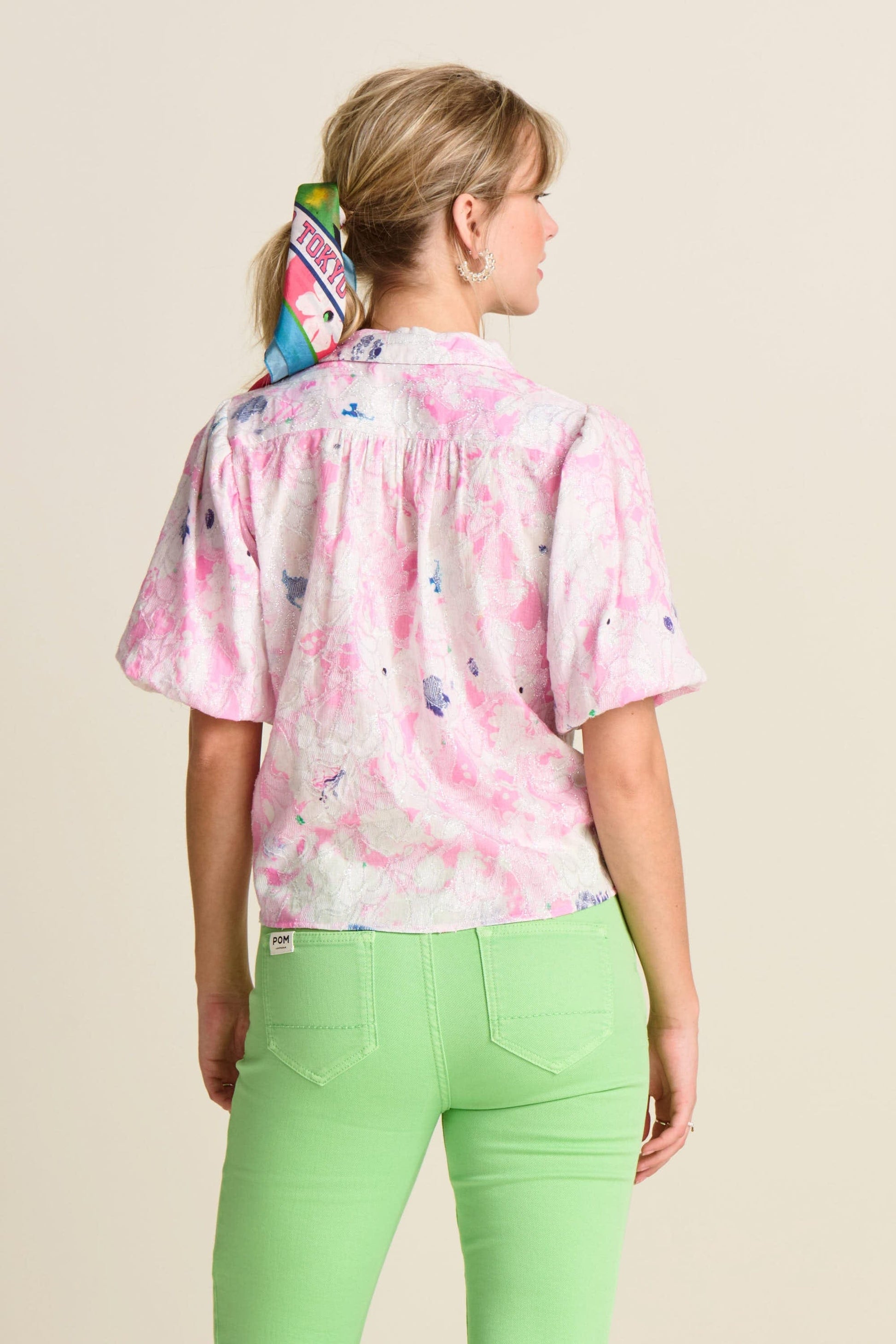 POM Amsterdam Blouses BLOUSE - Shine Lilies Pink
            