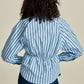 POM Amsterdam Blouses BLOUSE - Striped Poplin Cloudy Blue