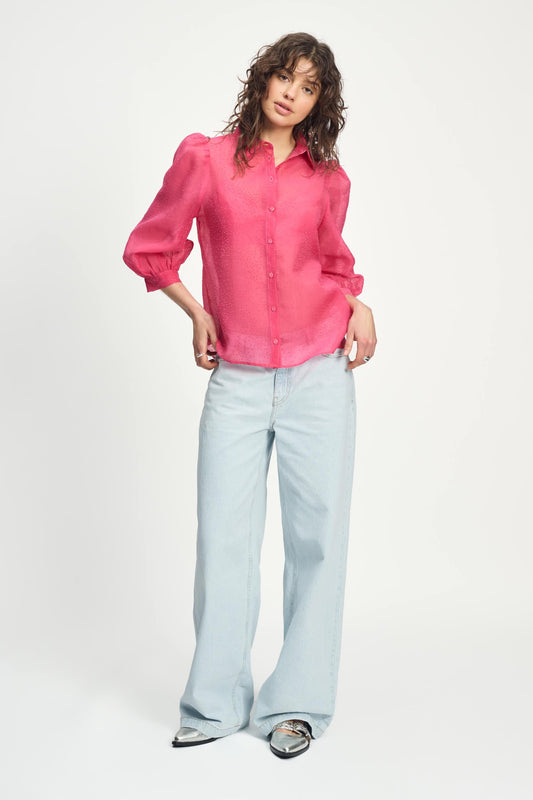 POM Amsterdam Blouses Pink / 34 BLOUSE - Raspberry Dots