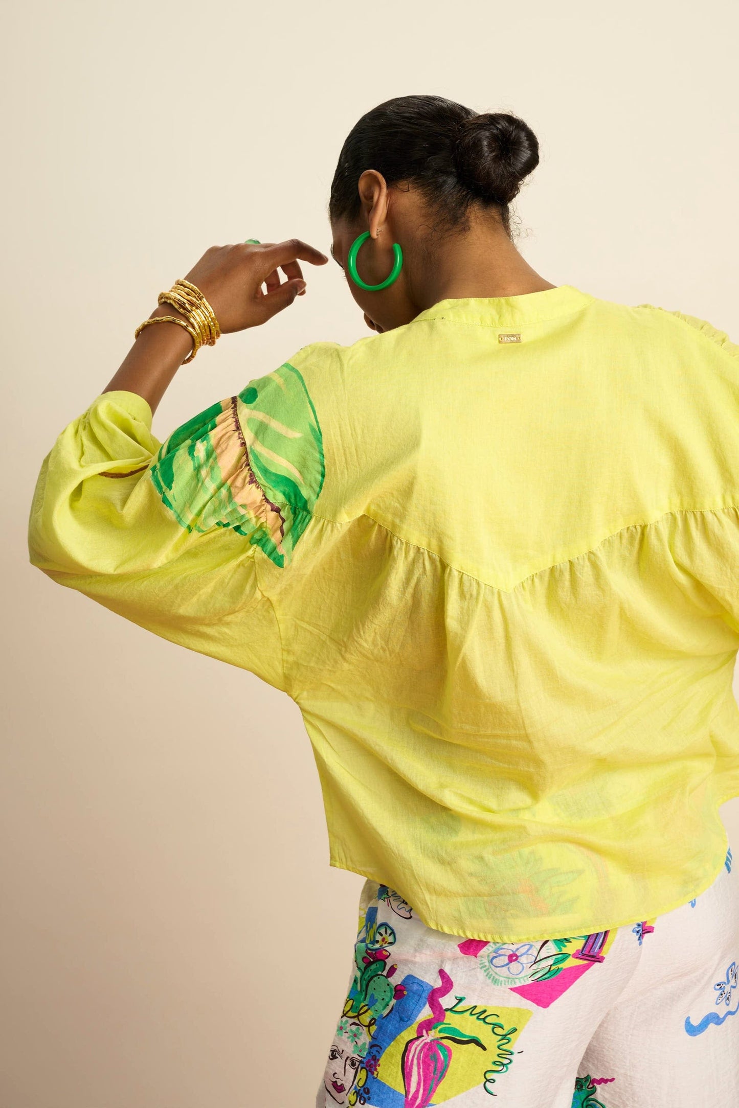 POM Amsterdam Blouses Yellow / 34 BLOUSE - Lemon Yellow