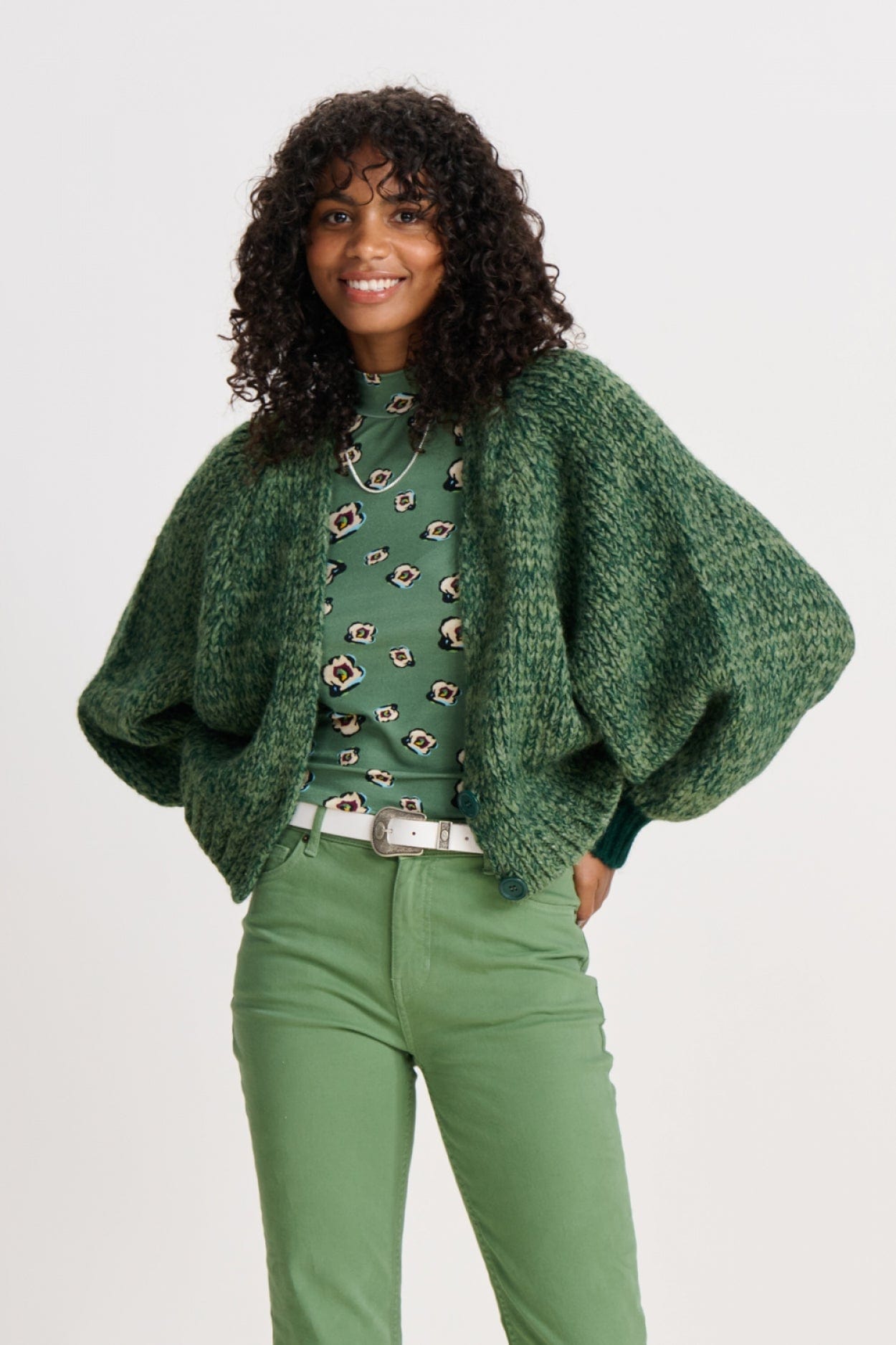 Chunky hot sale green cardigan