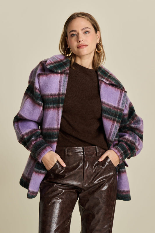 POM Amsterdam Coats Multi colour / 34 COAT - Checks Lavender