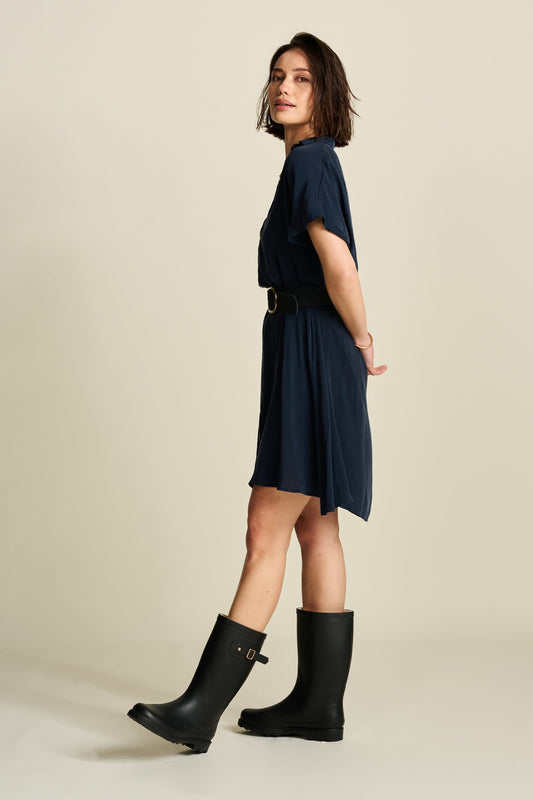 POM Amsterdam Dresses Blue / 34 DRESS - Bobby Lynn Dark Navy