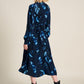 POM Amsterdam Dresses DRESS - Feathers and Floral Blue