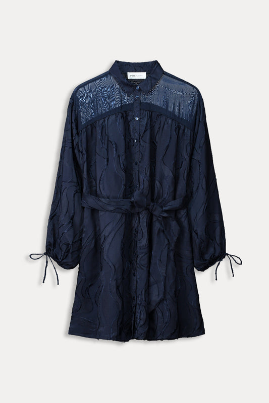 POM Amsterdam Dresses DRESS - Jacquard Midnight Blue