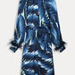 POM Amsterdam Dresses DRESS - Jada Feathers Blue