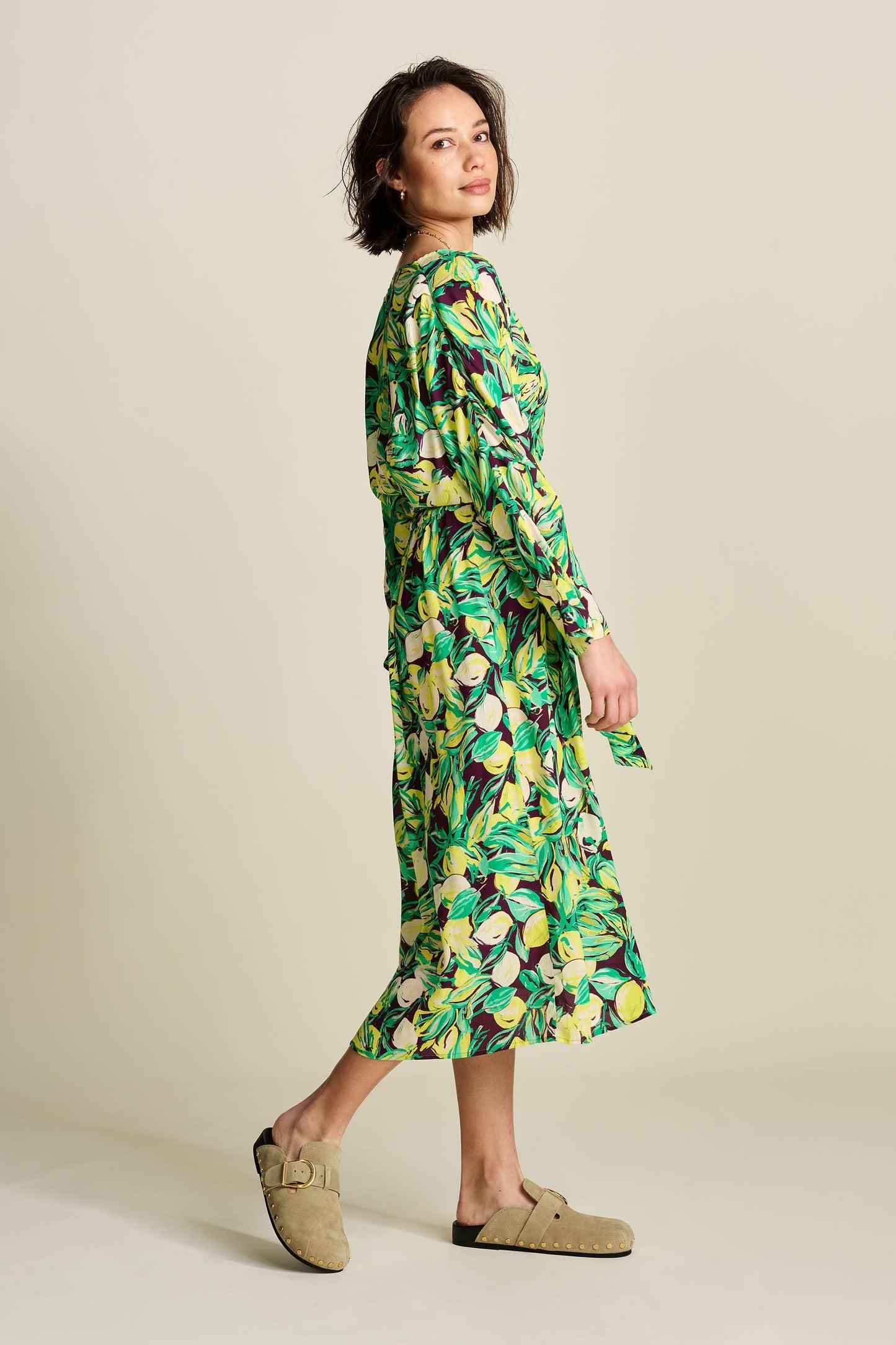 POM Amsterdam Dresses DRESS - Lemon Tree Crinkle