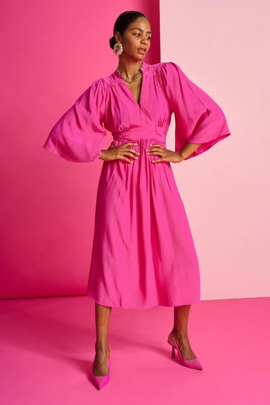 POM Amsterdam Dresses Pink / 34 DRESS - Imperial Fuchsia