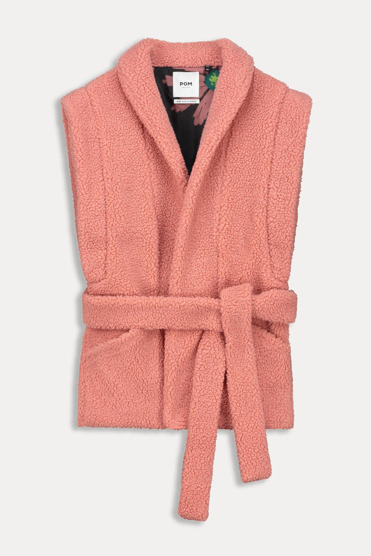 POM Amsterdam Gilets GILET - Teddy Dusty Pink