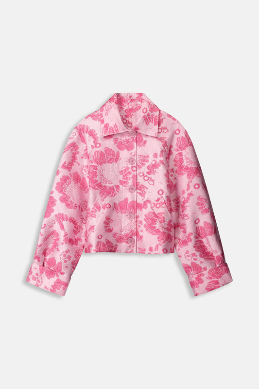 POM Amsterdam Jackets JACKET - Floral Jacquard Raspberry