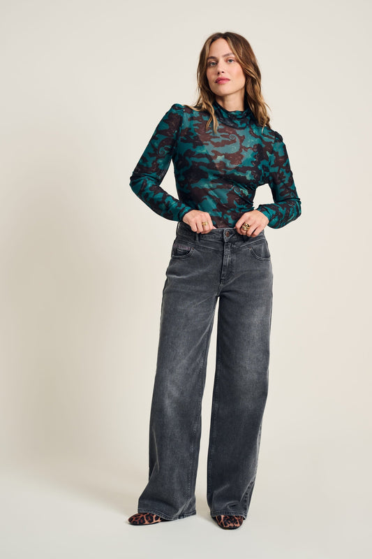 POM Amsterdam Jeans Grey / 34 JEANS- Wide leg Grey Storm