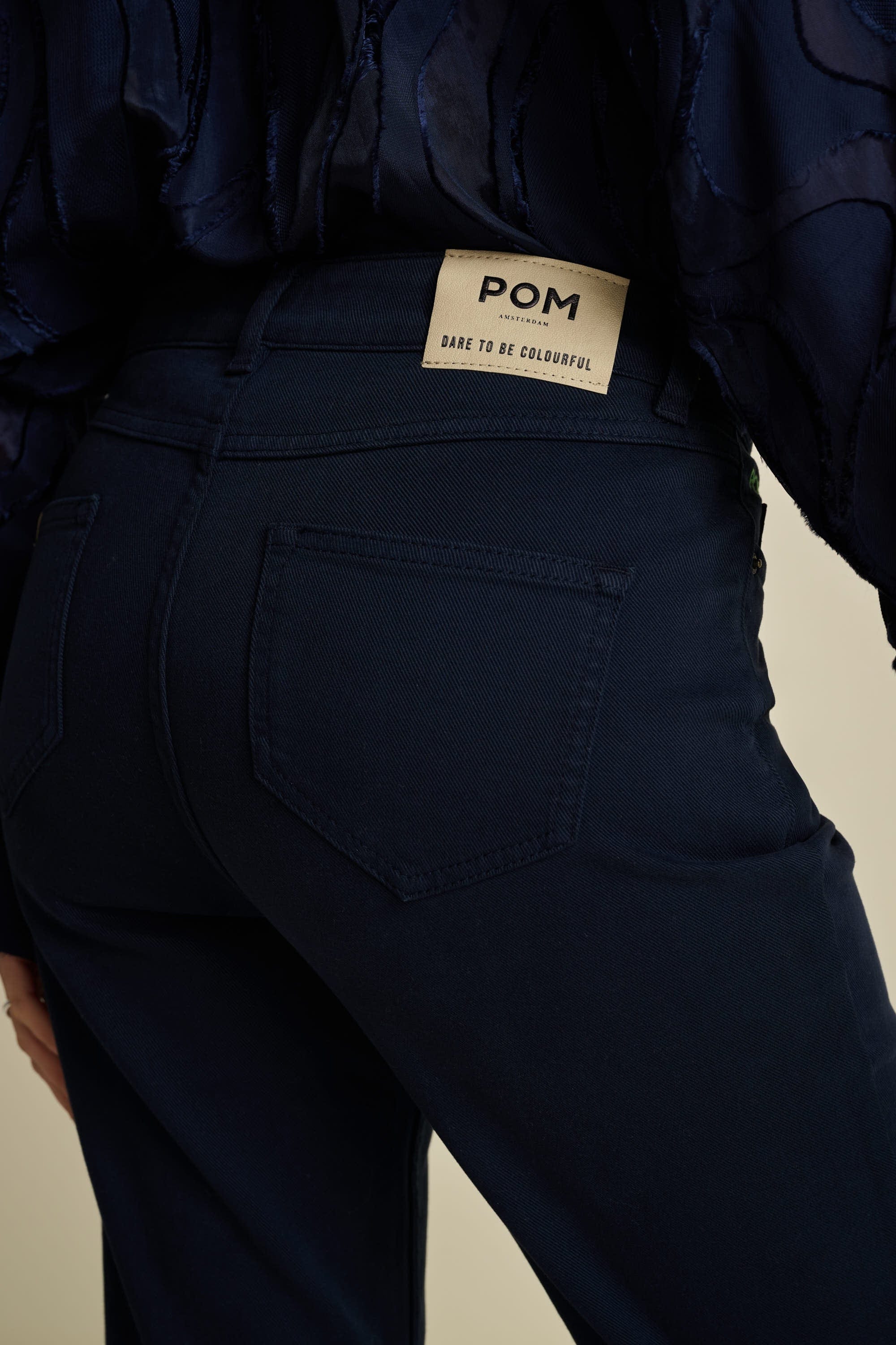 POM Amsterdam Jeans JEANS - KATE Flare Washed Midnight Blue