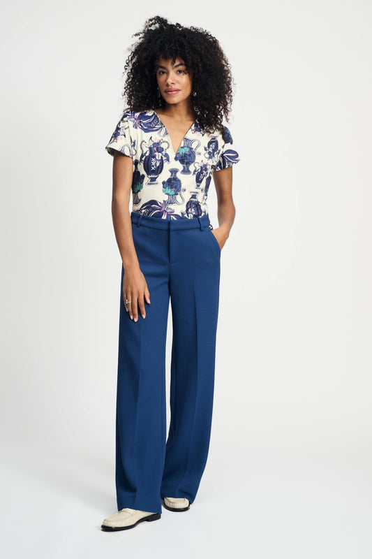 POM Amsterdam Pants Blue / 34 PANTS - Wide Leg Sapphire Blue