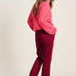 POM Amsterdam Pants PANTS - Flare Burgundy Red