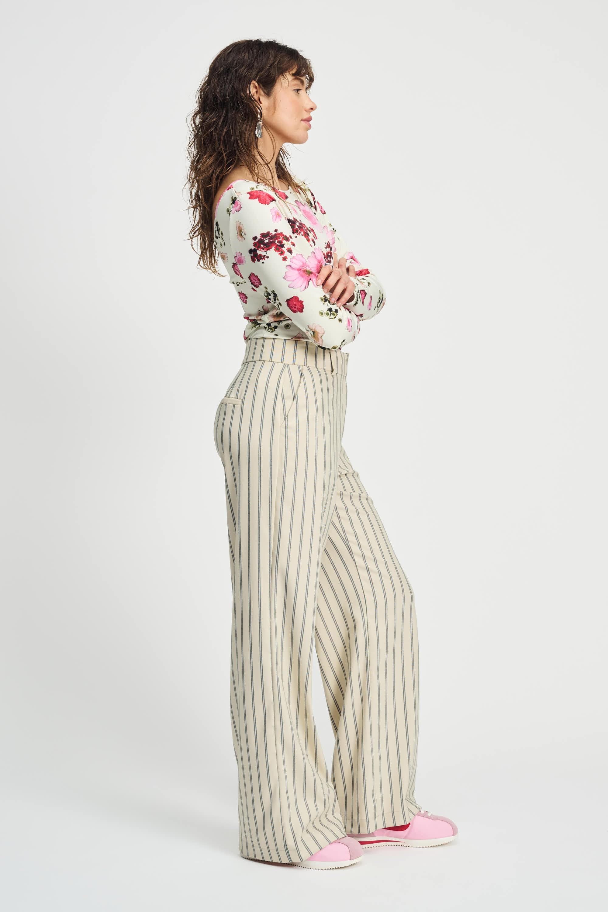 POM Amsterdam Pants PANTS - Striped Cream