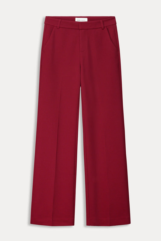 POM Amsterdam Pants PANTS - Wide Leg Burgundy Red