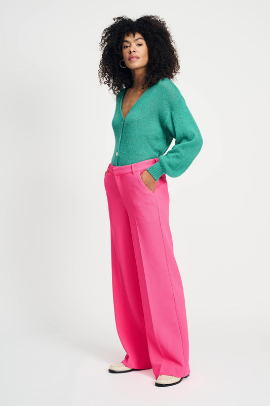 POM Amsterdam Pants Pink / 34 PANTS - Wide Leg Vibrant Pink