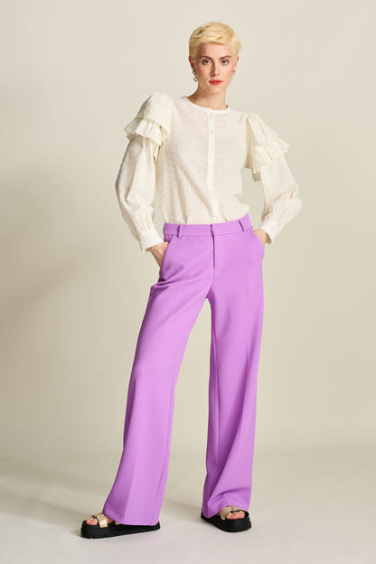 POM Amsterdam Pants Purple / 34 PANTS - Pique Wide Leg Purple