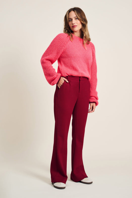 POM Amsterdam Pants Red / 34 PANTS - Flare Burgundy Red