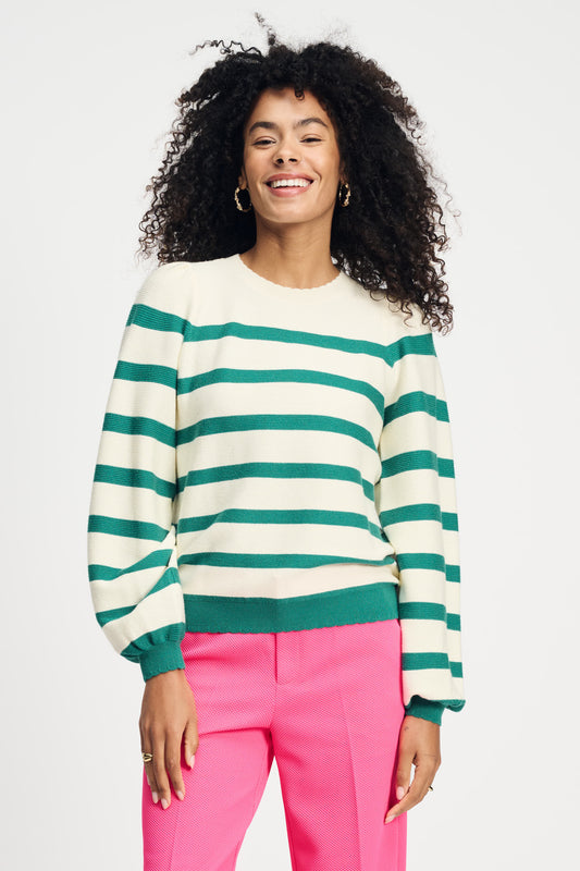 POM Amsterdam Pullovers Green / 34 PULLOVER - Striped Fresh Green