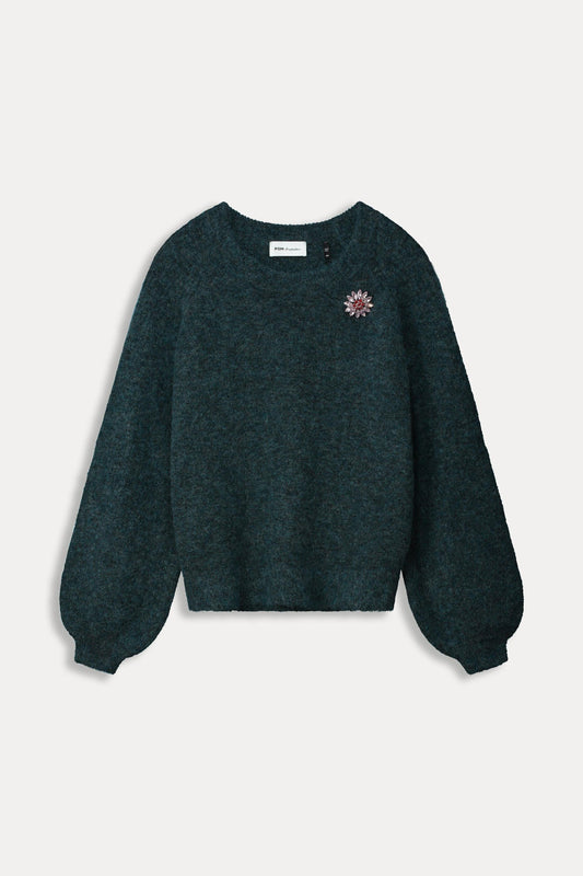 POM Amsterdam Pullovers PULLOVER - Teal Green