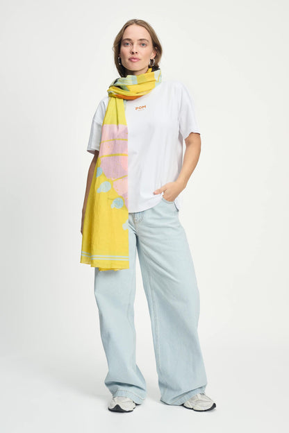 POM Amsterdam Shawls Yellow / OS SHAWL - Paradise Birds Yellow