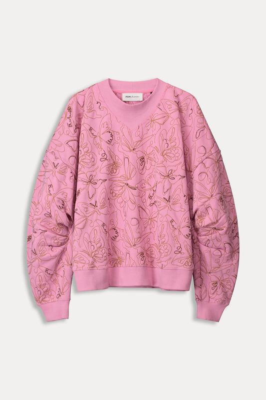 POM Amsterdam Sweaters SWEATER - Butterfly Rose Pink