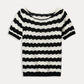 POM Amsterdam Tops TOP - Crochet Black white