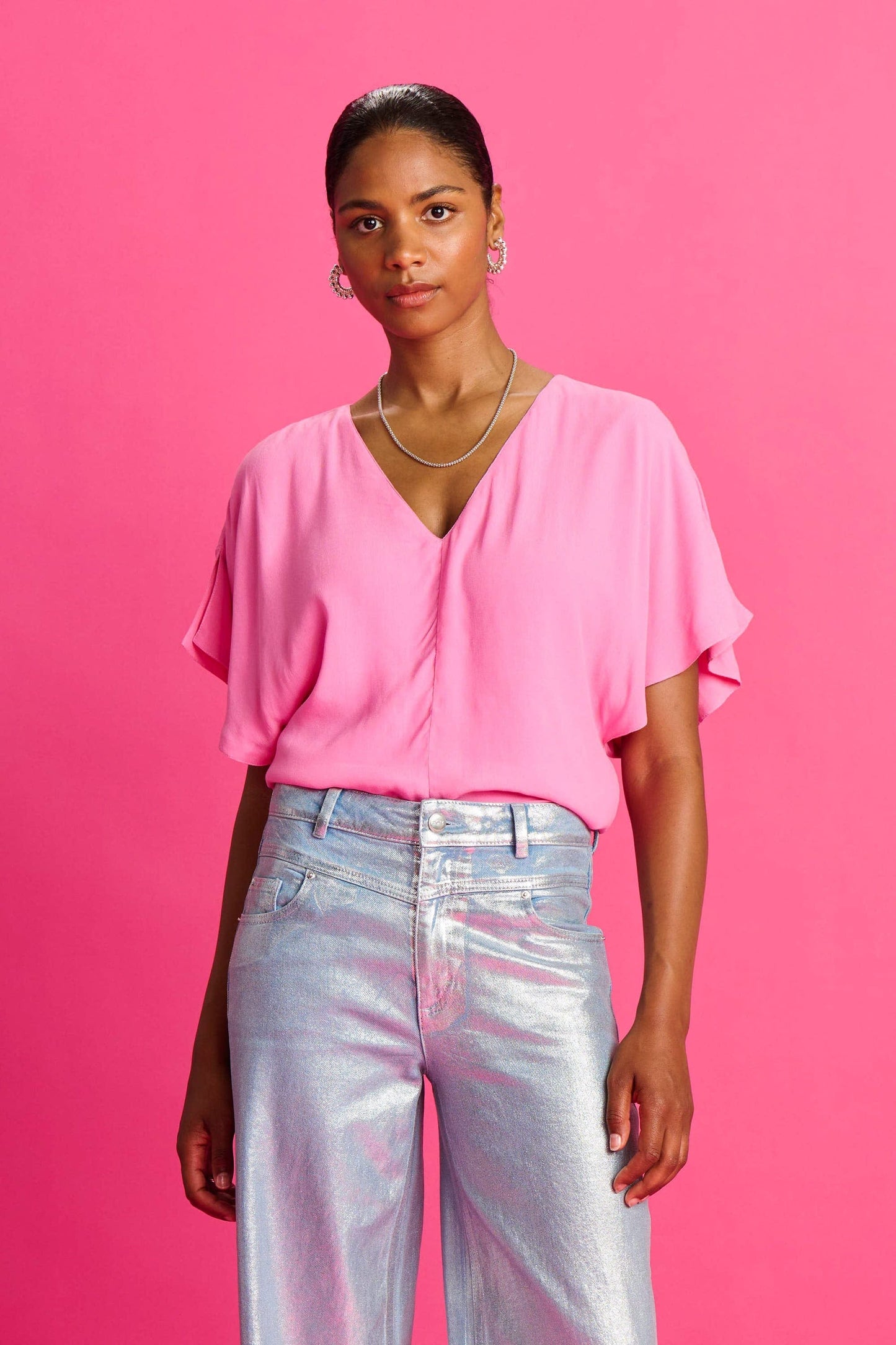 POM Amsterdam Tops TOP - Georgie Blooming Pink