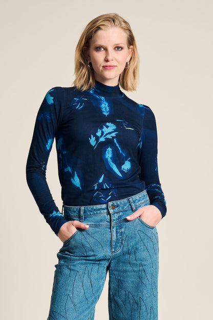 POM Amsterdam Turtlenecks Multi colour / 34 TURTLENECK - Feathers and Florals