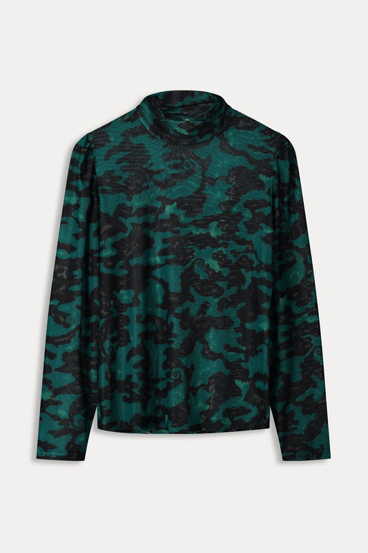 POM Amsterdam Turtlenecks TURTLENECK - Camo Teal Green